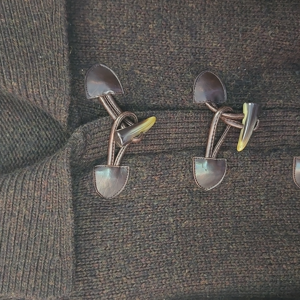 Vintage Gap Brown Wool Toggle Button Cardigan - image 2